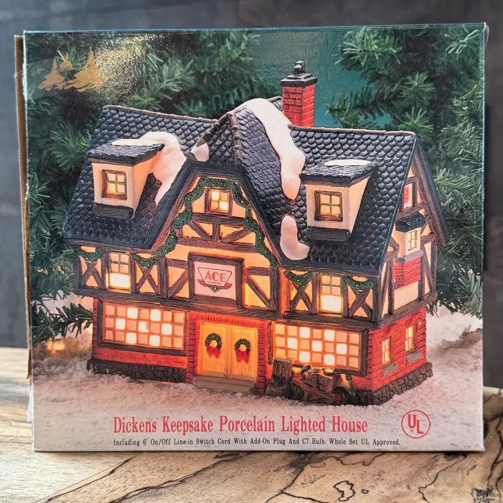 1993 Dickens Keepsake Village ACE HARDWARE Lighted House OWell Christmas Novelty